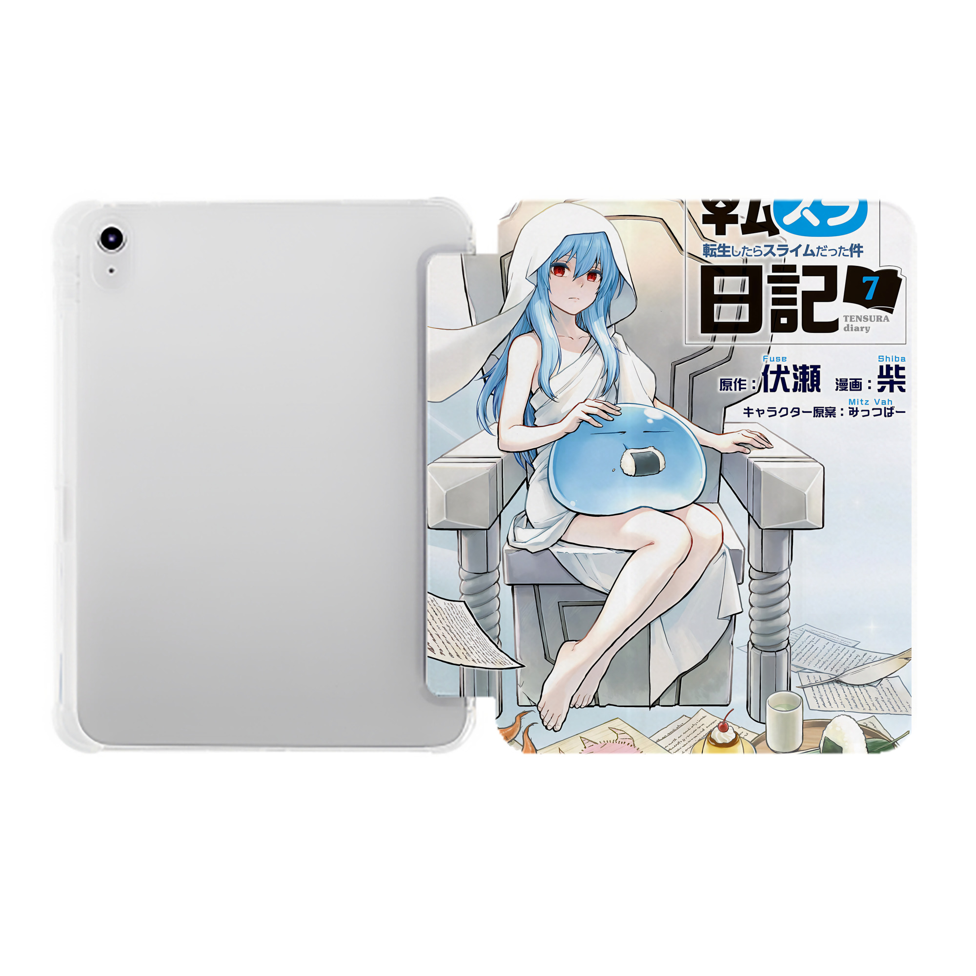 （画像用） 転スラ Regarding Reincarnated to Slime IPad ケース ペン収納付き 三つ折りスタンド PUレザー×シリコン 対応機種9.5/10.5/10.9インチ